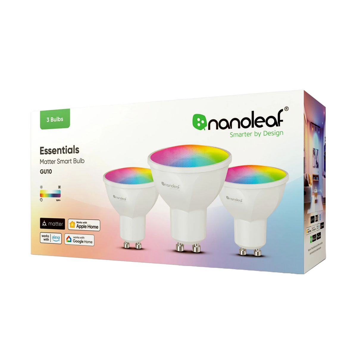 Nanoleaf Essentials | Smart Bulb GU10 (Matter Compatible) | 3 Pack